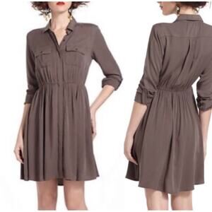 Effortless Anthropologie Maeve Dakota Button-Up Shirt Dress‎ Brown Size X-Small